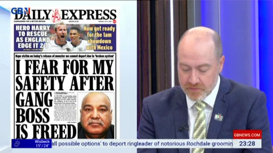 Broadcast still at 29m. GB News, New: Patrick Christys Tonight Late..., 1 July 2026.